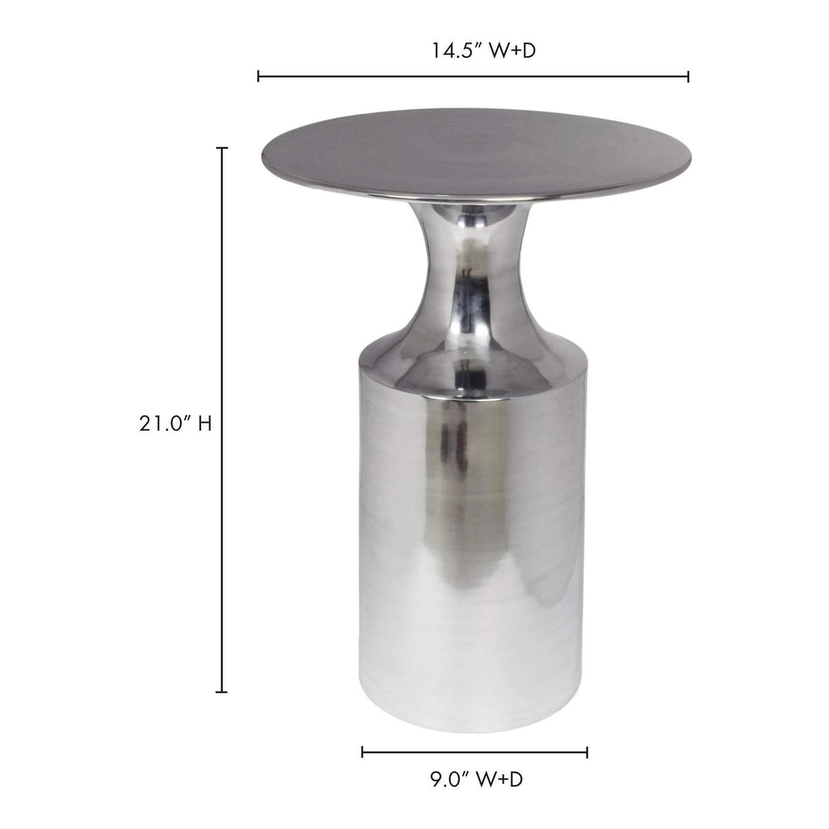 FI-1105-30 Rassa Accent Table Polished Silver