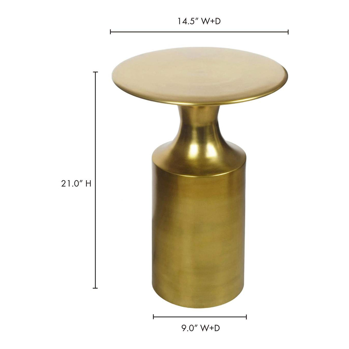 FI-1105-54 Rassa Accent Table Polished Zinc