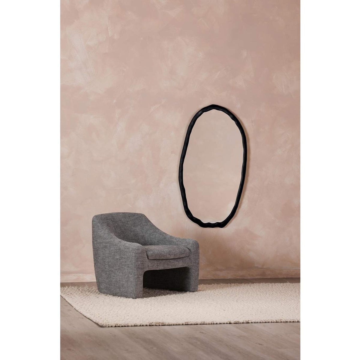 FI-1113-02 Foundry Oval Mirror Black
