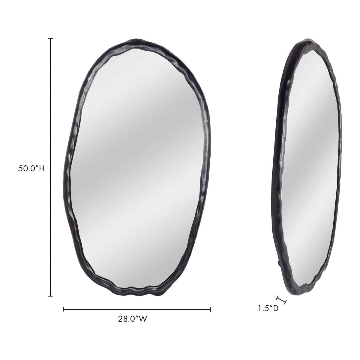 FI-1113-02 Foundry Oval Mirror Black