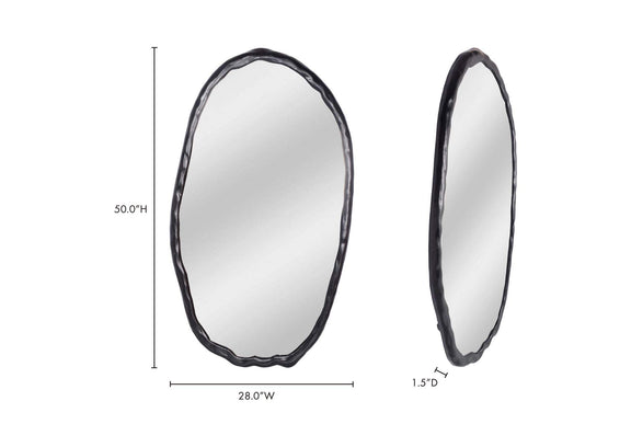 FI-1113-02 Foundry Oval Mirror Black