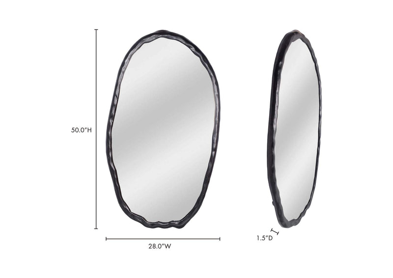 FI-1113-02 Foundry Oval Mirror Black