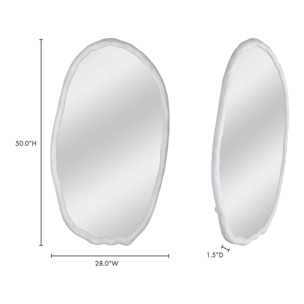 FI-1113-18 Foundry Oval Mirror White