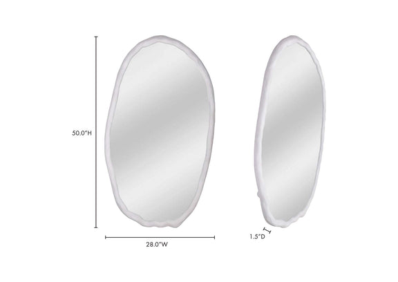 FI-1113-18 Foundry Oval Mirror White