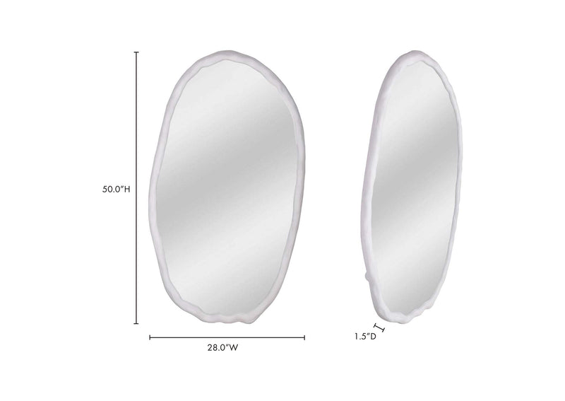 FI-1113-18 Foundry Oval Mirror White