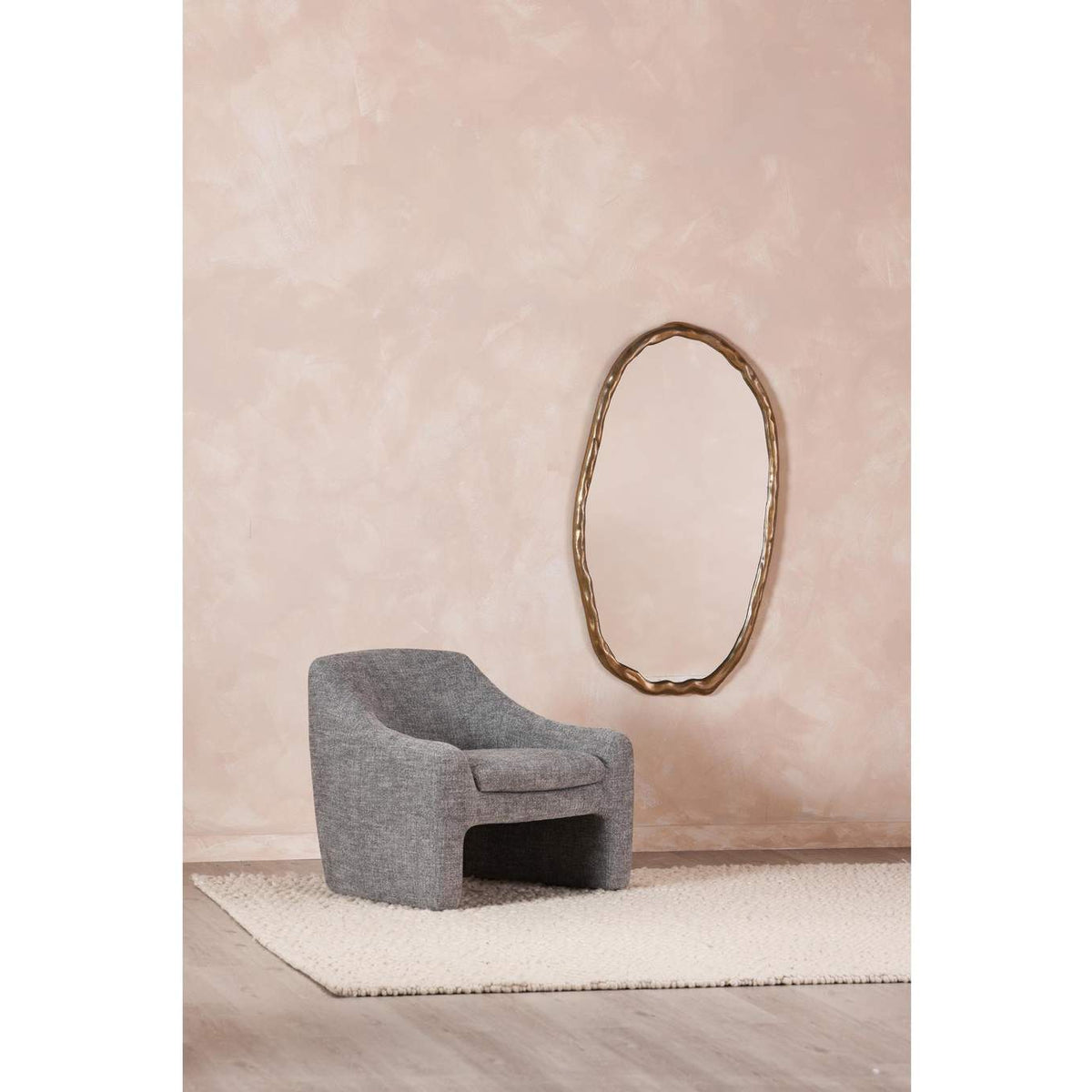 FI-1113-32 Foundry Oval Mirror Gold