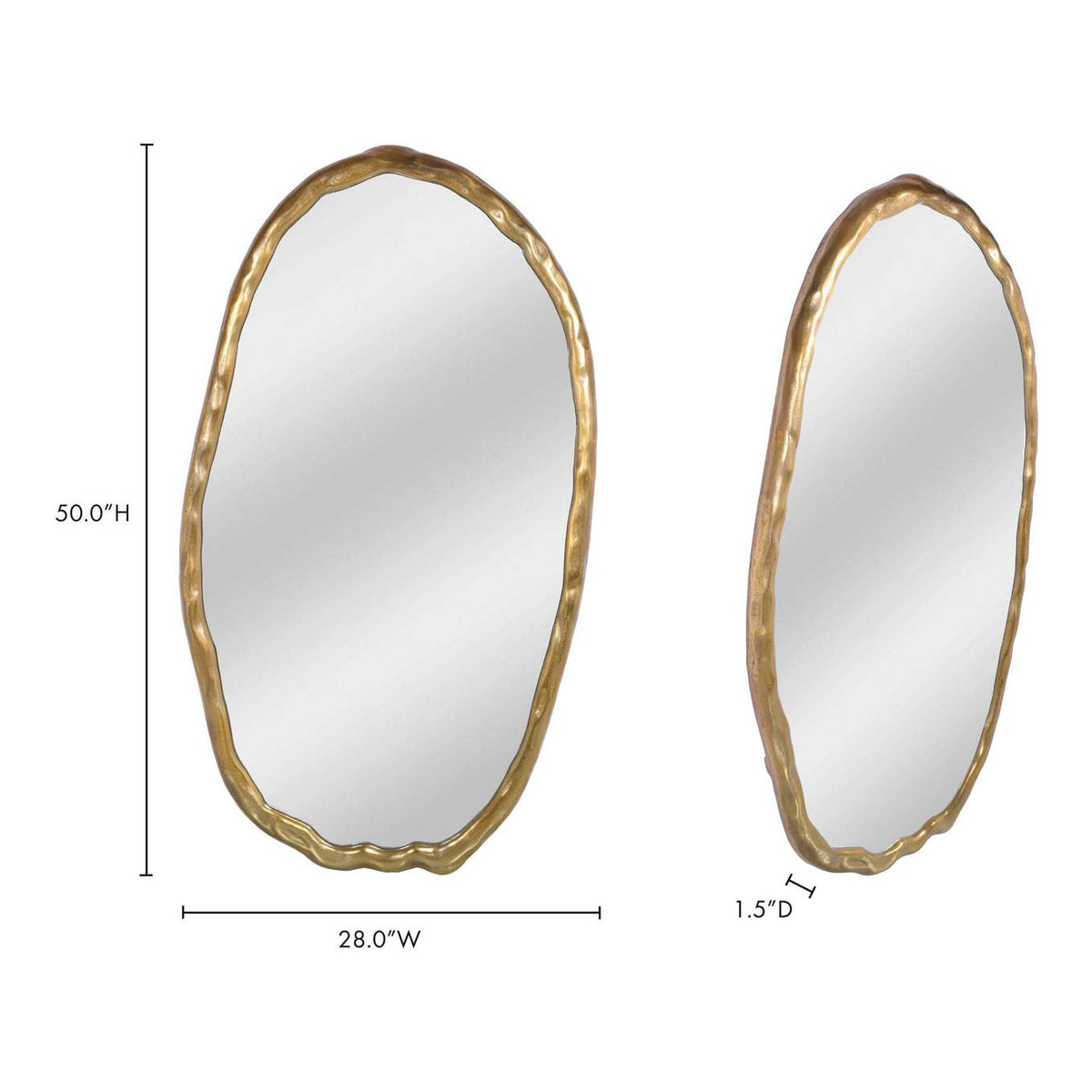 FI-1113-32 Foundry Oval Mirror Gold