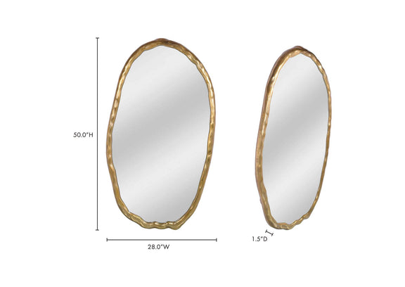 FI-1113-32 Foundry Oval Mirror Gold