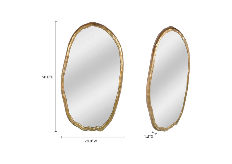 FI-1113-32 Foundry Oval Mirror Gold