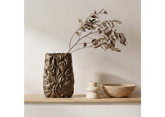 FI-1133-51 Sabine Cast Aluminum Vase Antique Brass