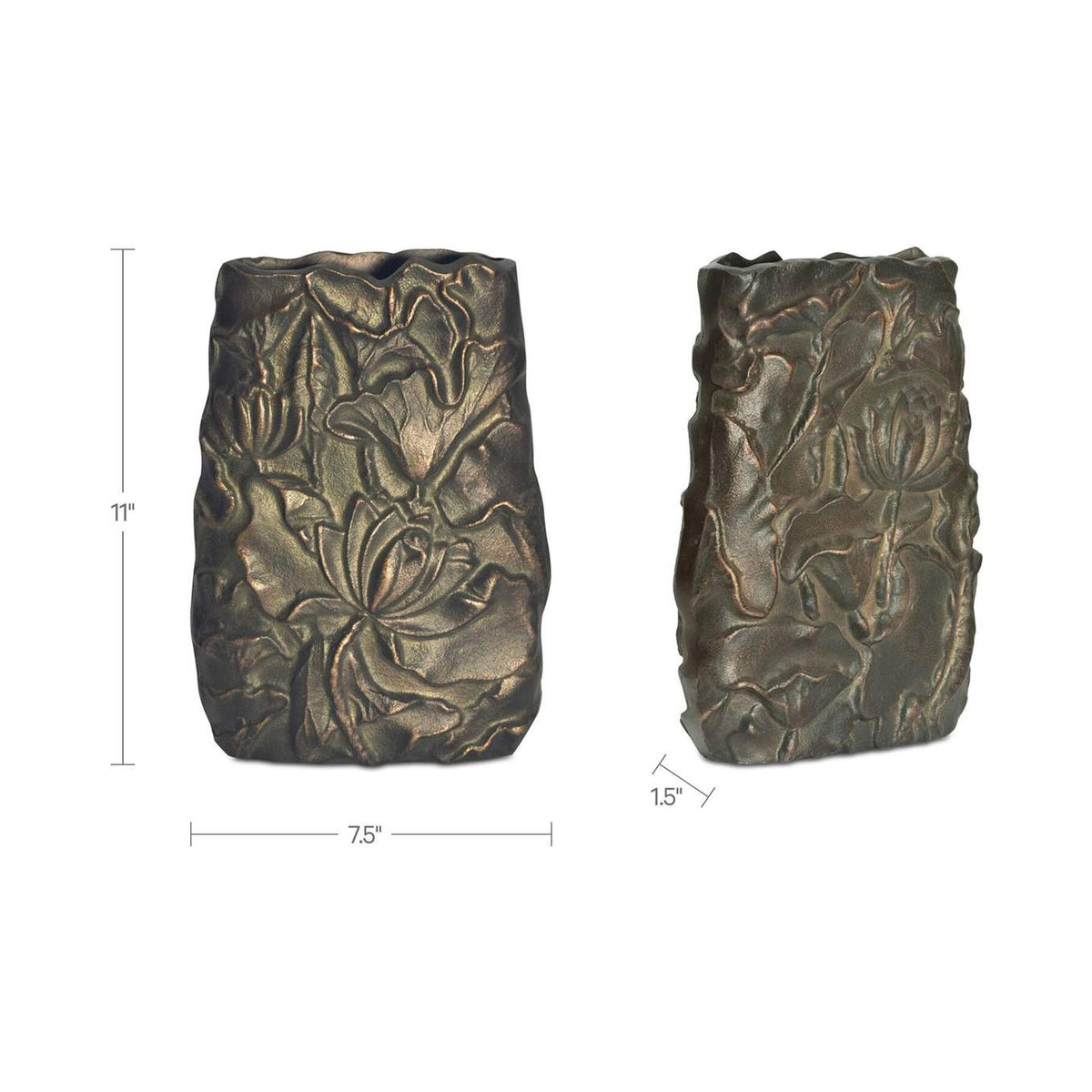 FI-1133-51 Sabine Cast Aluminum Vase Antique Brass