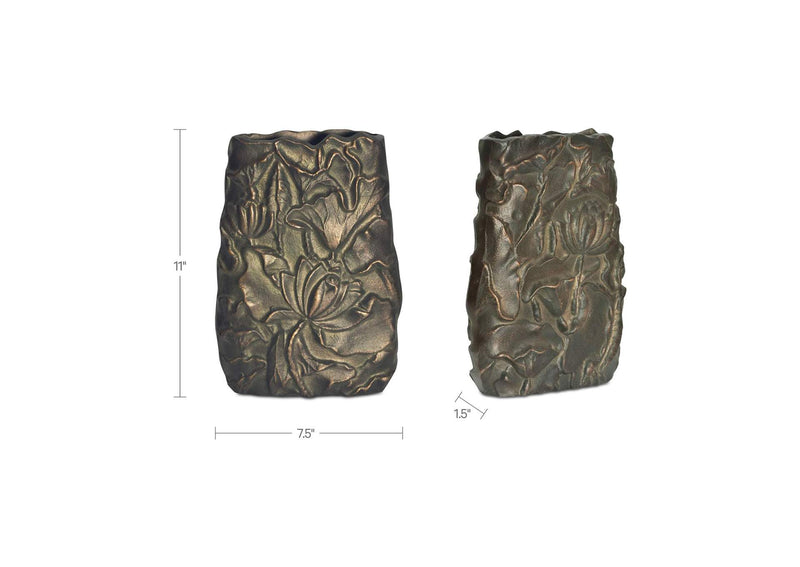 FI-1133-51 Sabine Cast Aluminum Vase Antique Brass