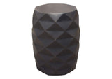 FIGETGR Fig Solid Mango Wood Accent Table In Grey Finish W/ Geometric Motif