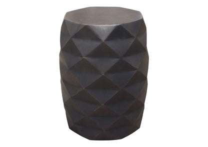 FIGETGR Fig Solid Mango Wood Accent Table In Grey Finish W/ Geometric Motif