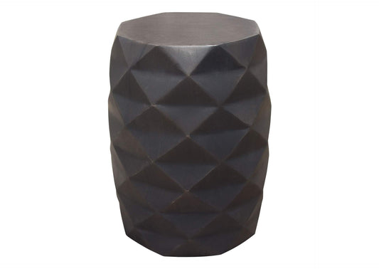 Fig Solid Mango Wood Accent Table in Grey Finish w/ Geometric Motif by Diamond Sofa