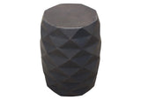 FIGETGR Fig Solid Mango Wood Accent Table In Grey Finish W/ Geometric Motif