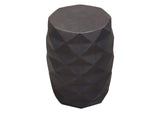 FIGETGR Fig Solid Mango Wood Accent Table In Grey Finish W/ Geometric Motif