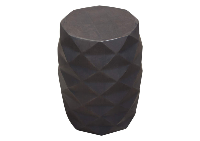 FIGETGR Fig Solid Mango Wood Accent Table In Grey Finish W/ Geometric Motif