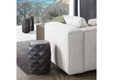 FIGETGR Fig Solid Mango Wood Accent Table In Grey Finish W/ Geometric Motif