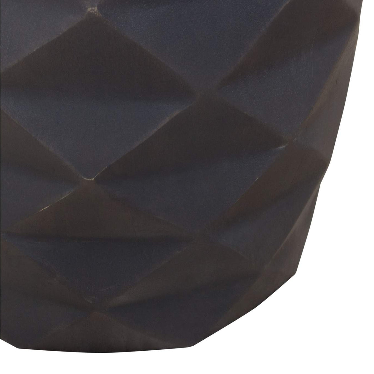 FIGETGR Fig Solid Mango Wood Accent Table In Grey Finish W/ Geometric Motif