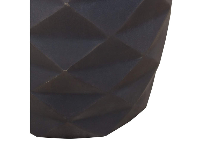 FIGETGR Fig Solid Mango Wood Accent Table In Grey Finish W/ Geometric Motif