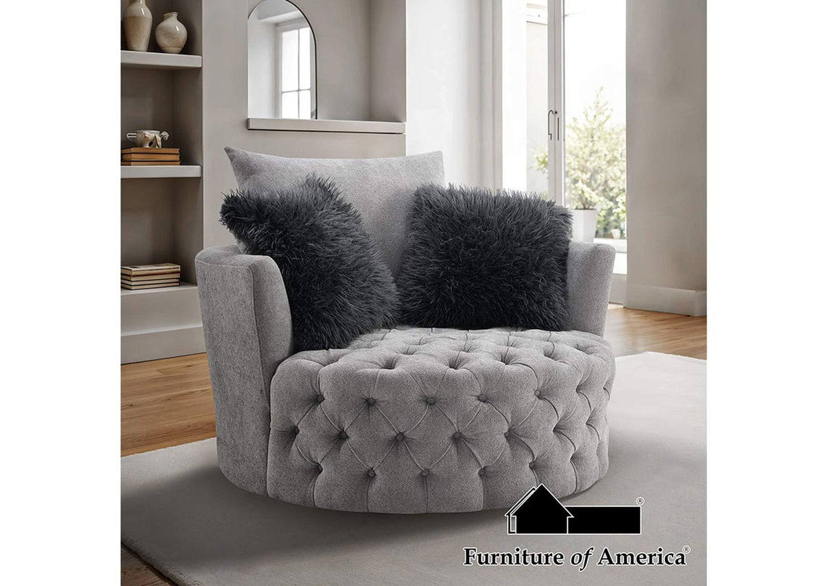 FM-AC6000LG-SW Sofi Button Tufted Swivel Chair