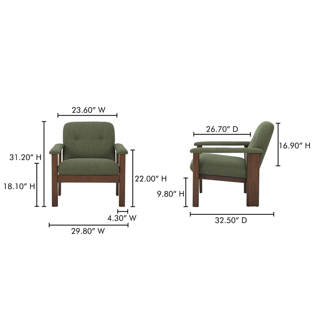 FO-1000-16 Parker Lounge Chair Green