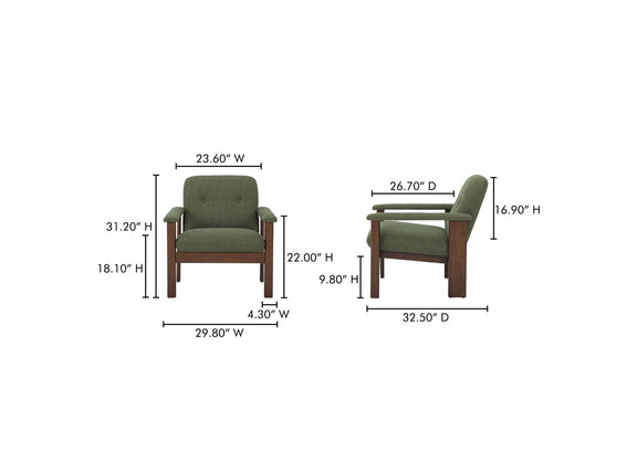 FO-1000-16 Parker Lounge Chair Green