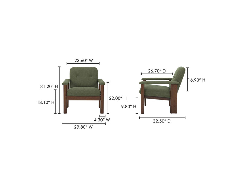 FO-1000-16 Parker Lounge Chair Green