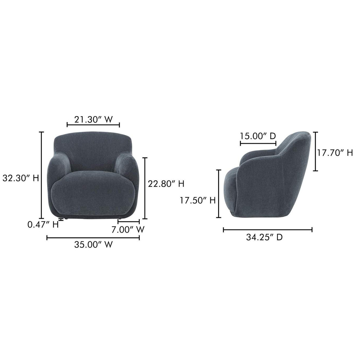 FO-1001-19 Stevie Lounge Chair Slate Blue