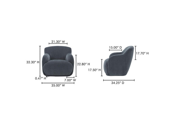FO-1001-19 Stevie Lounge Chair Slate Blue