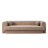Form Sofa in Camel Performance Velvet w/ (2) Accent Pillow Balls