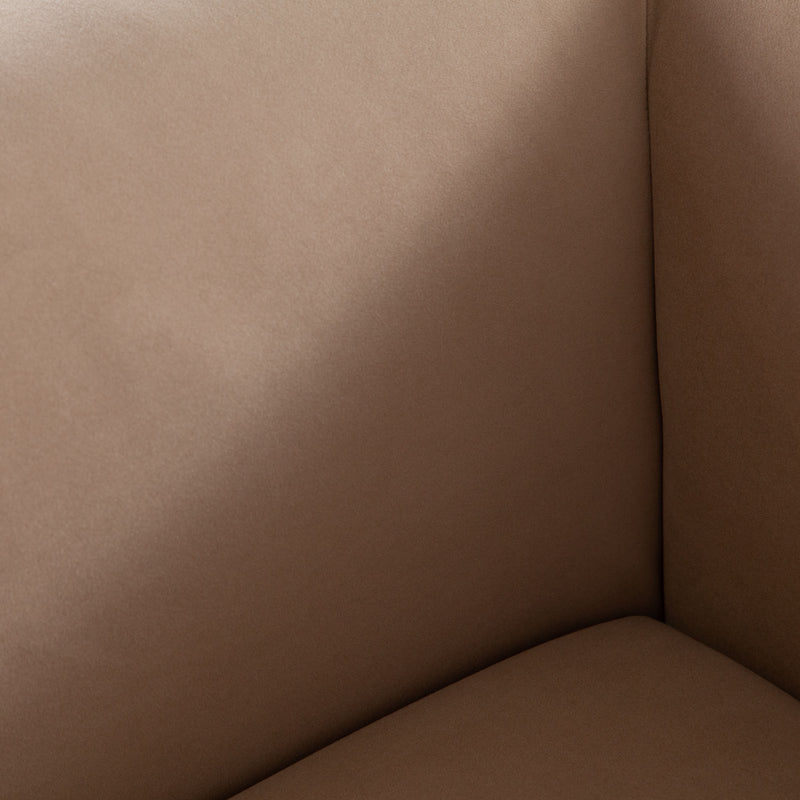 Form Sofa in Camel Performance Velvet w/ (2) Accent Pillow Balls