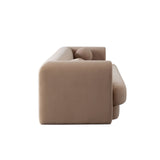 Form Sofa in Camel Performance Velvet w/ (2) Accent Pillow Balls