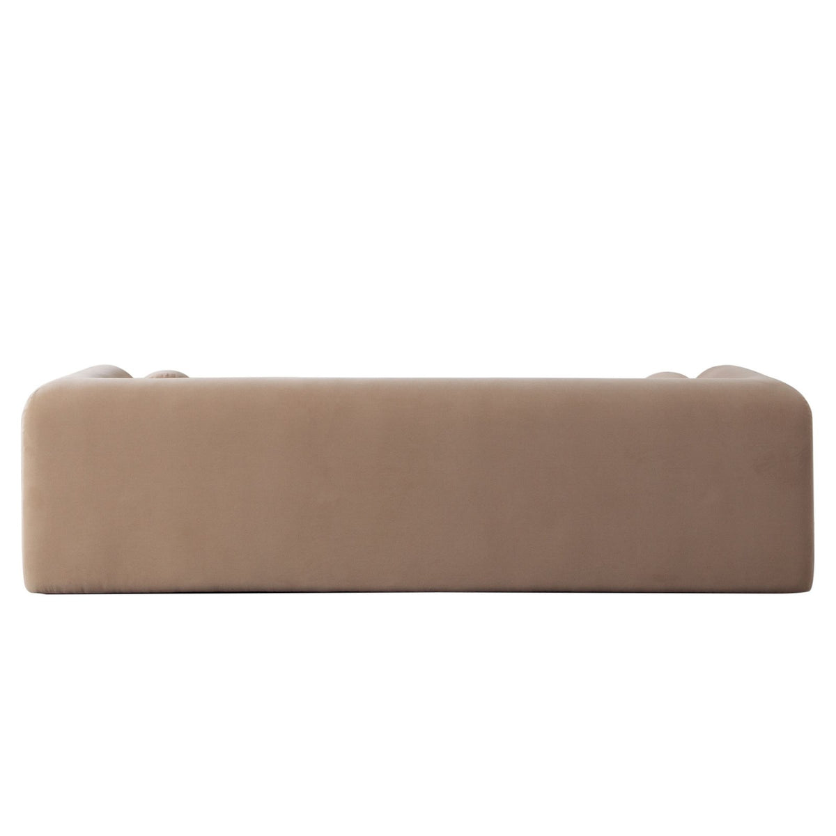 Form Sofa in Camel Performance Velvet w/ (2) Accent Pillow Balls