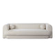 Form Sofa in Ivory Boucle Fabric w/ (2) Accent Pillow Balls