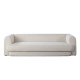 Form Sofa in Ivory Boucle Fabric w/ (2) Accent Pillow Balls