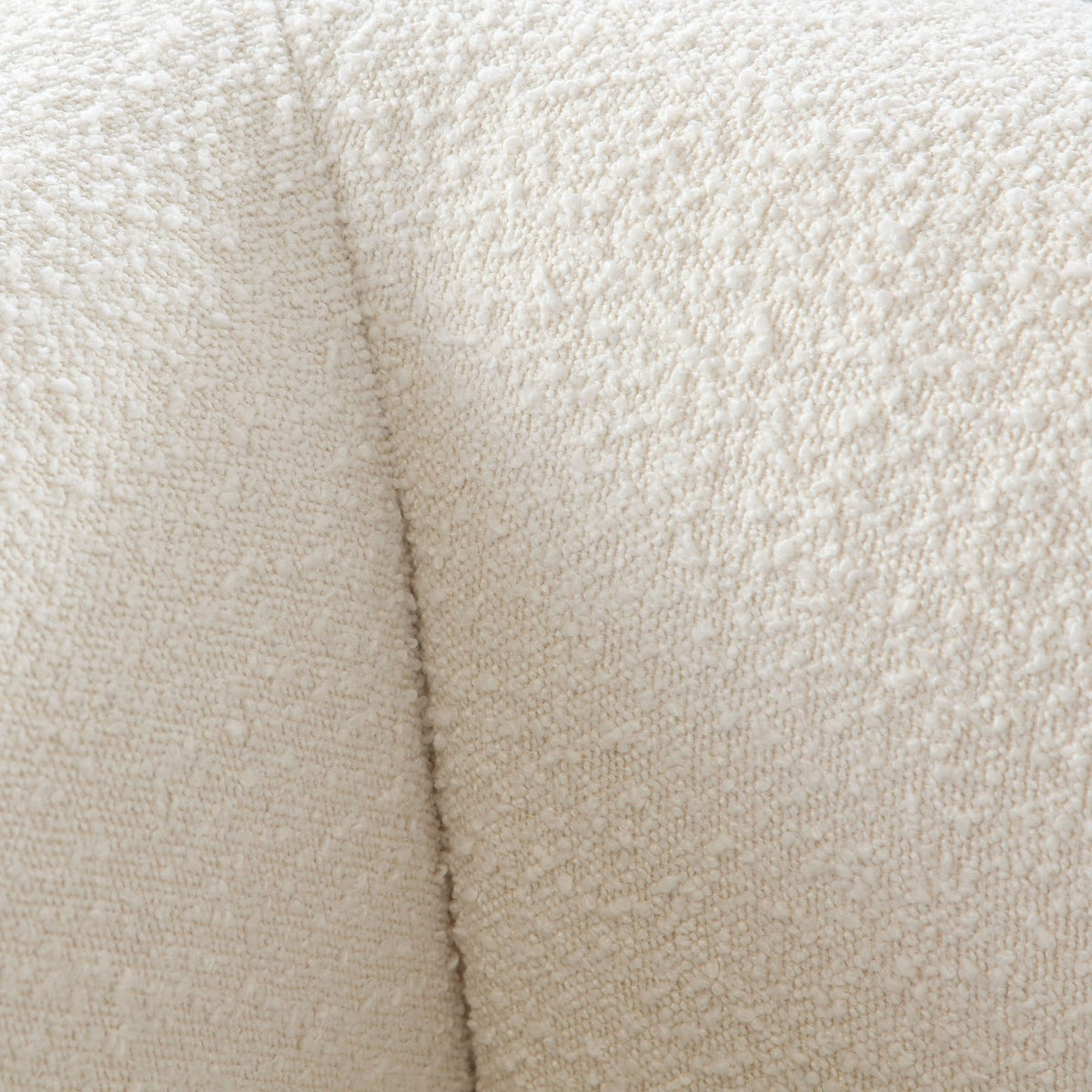 Form Sofa in Ivory Boucle Fabric w/ (2) Accent Pillow Balls