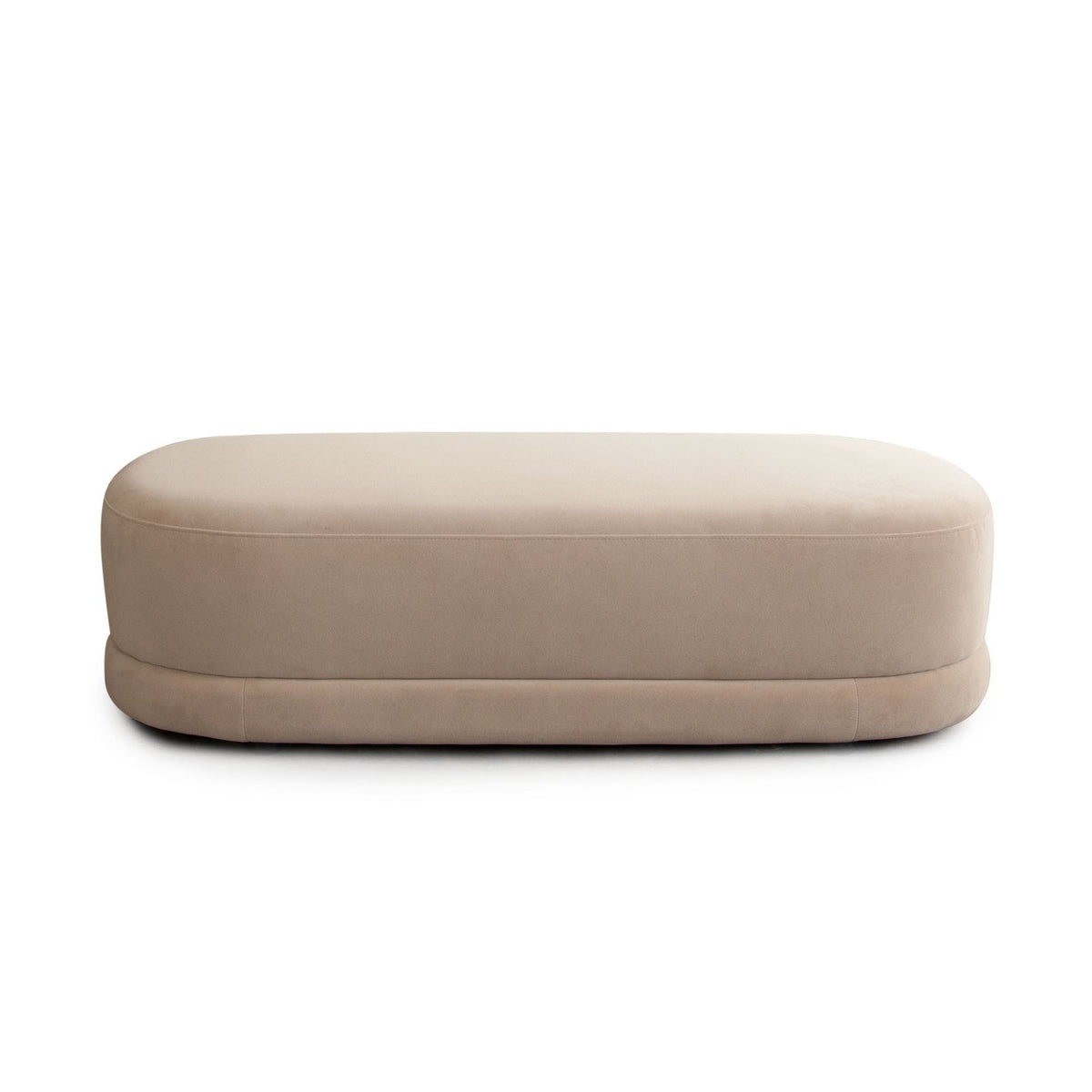 Fox Oval Accent Bench in Camel Performance Velvet