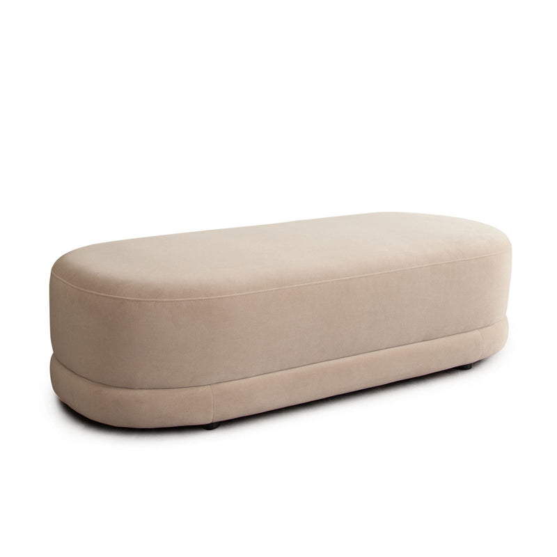 Fox Oval Accent Bench in Camel Performance Velvet