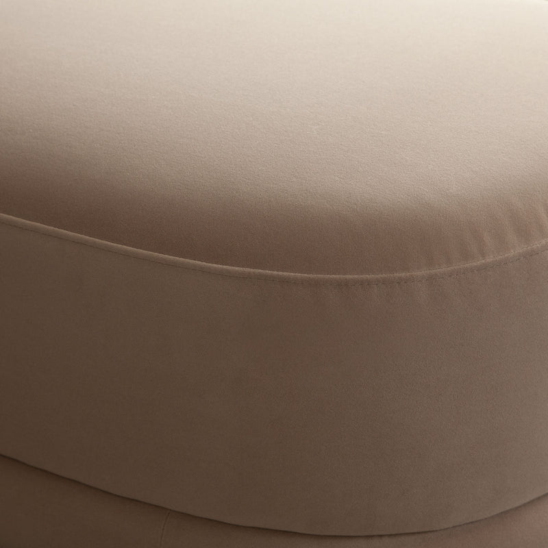 Fox Oval Accent Bench in Camel Performance Velvet