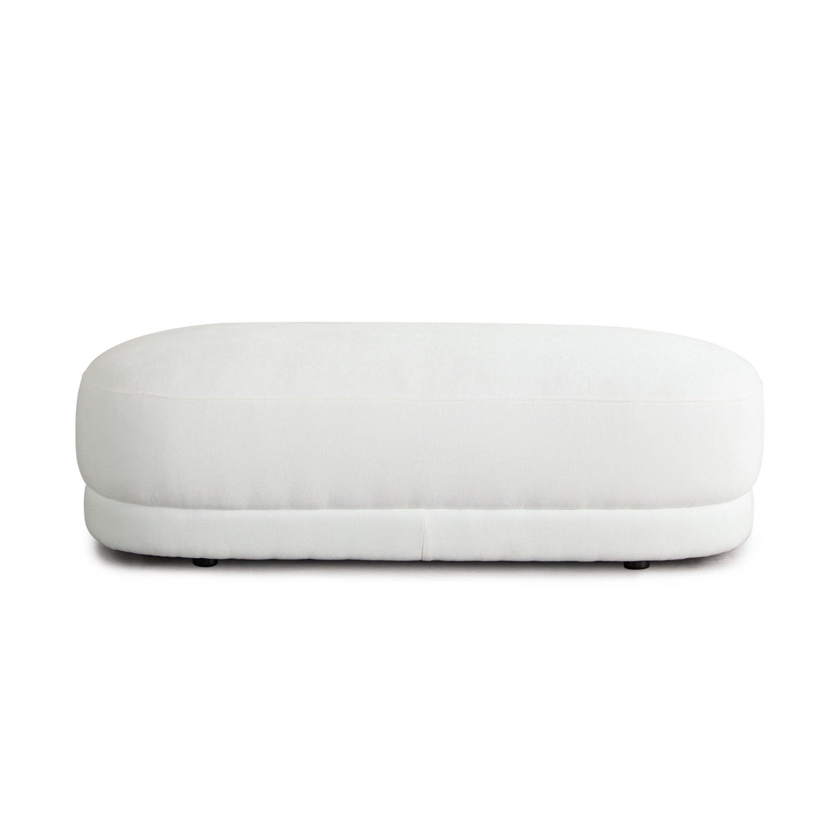 Fox Oval Accent Bench in White Performance Fabric