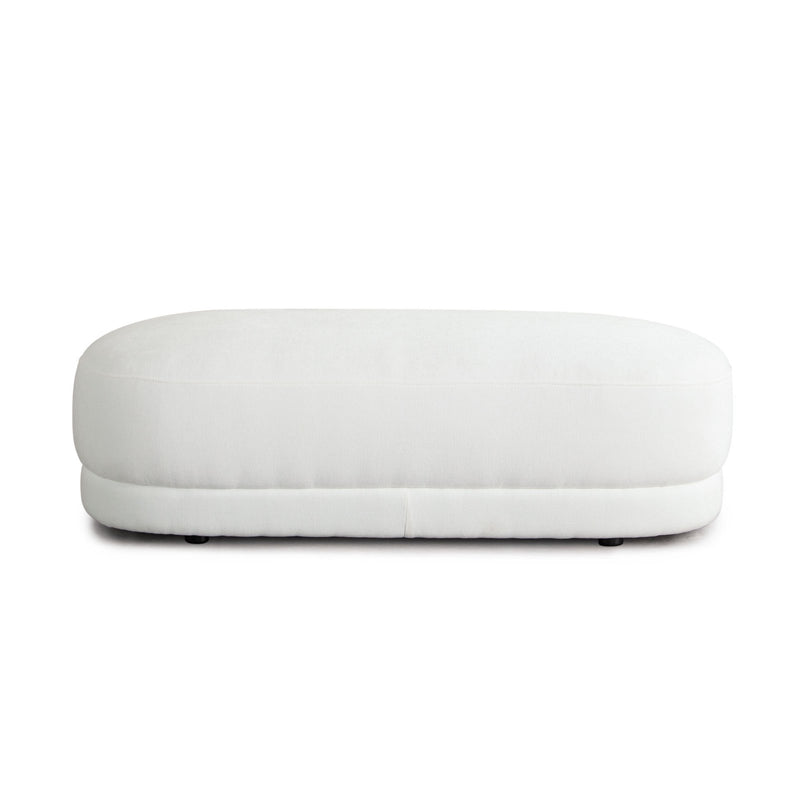 Fox Oval Accent Bench in White Performance Fabric