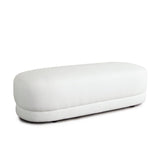 Fox Oval Accent Bench in White Performance Fabric