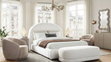 Fox Oval Accent Bench in White Performance Fabric