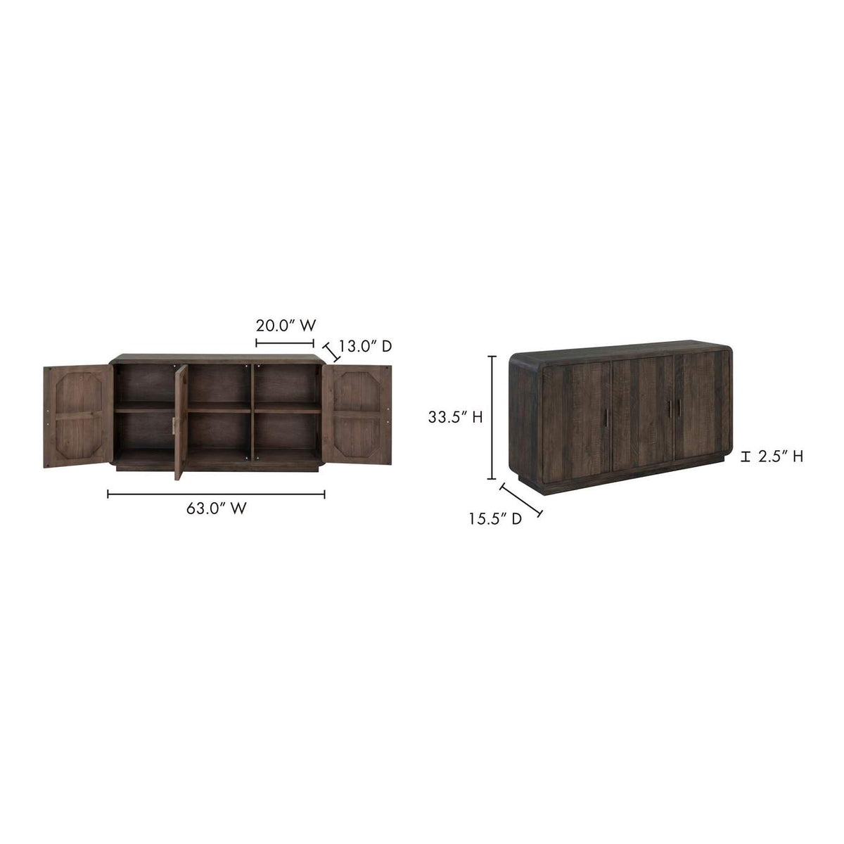 FR-1023-29 Monterey Sideboard Aged Brown
