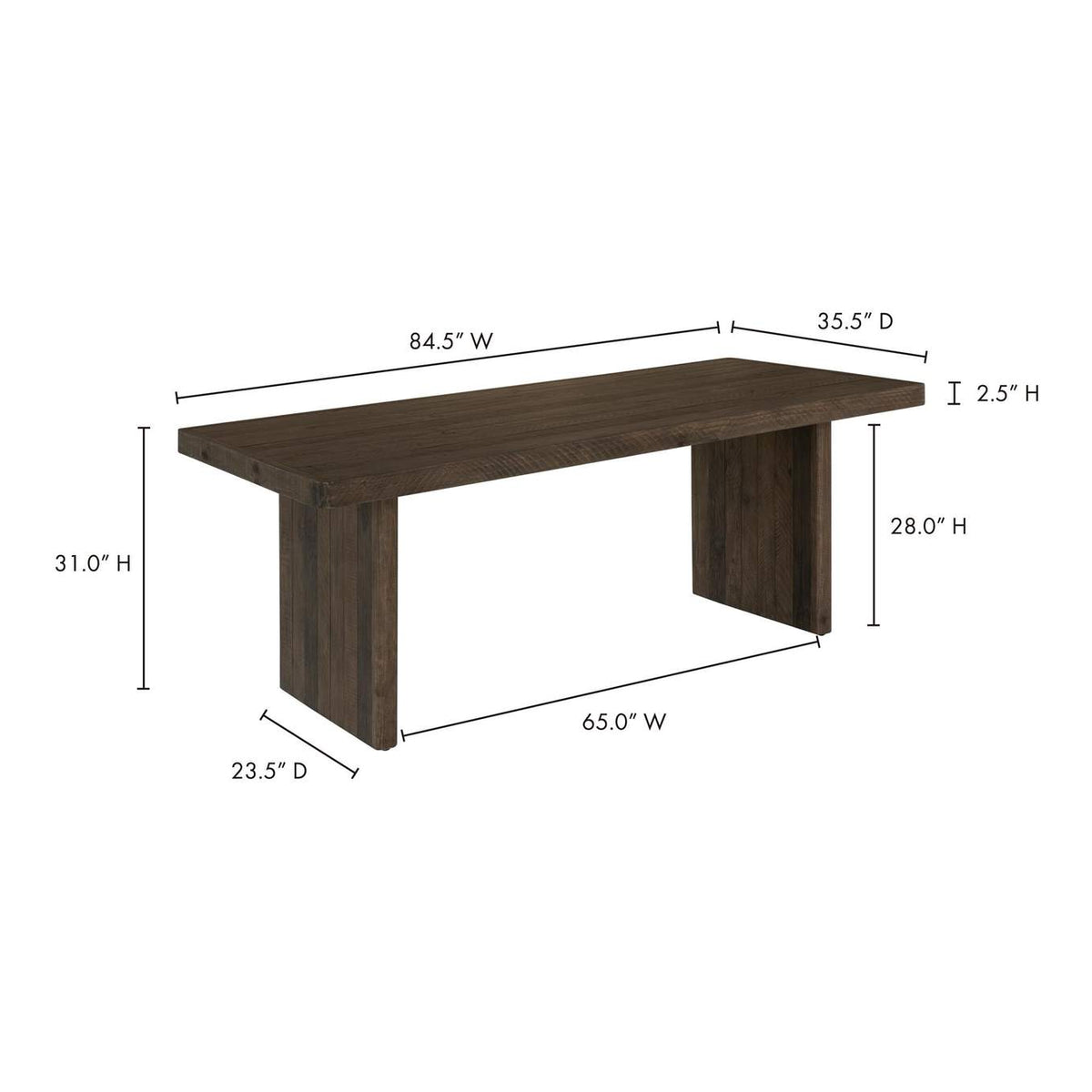 FR-1024-29 Monterey Dining Table Aged Brown