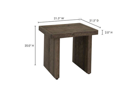 FR-1026-29 Monterey End Table Aged Brown