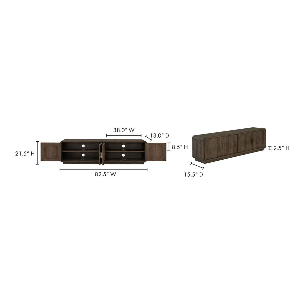 FR-1027-29 Monterey Media Cabinet Aged Brown