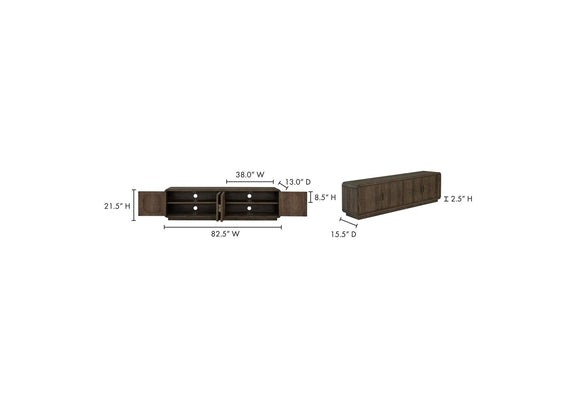 FR-1027-29 Monterey Media Cabinet Aged Brown